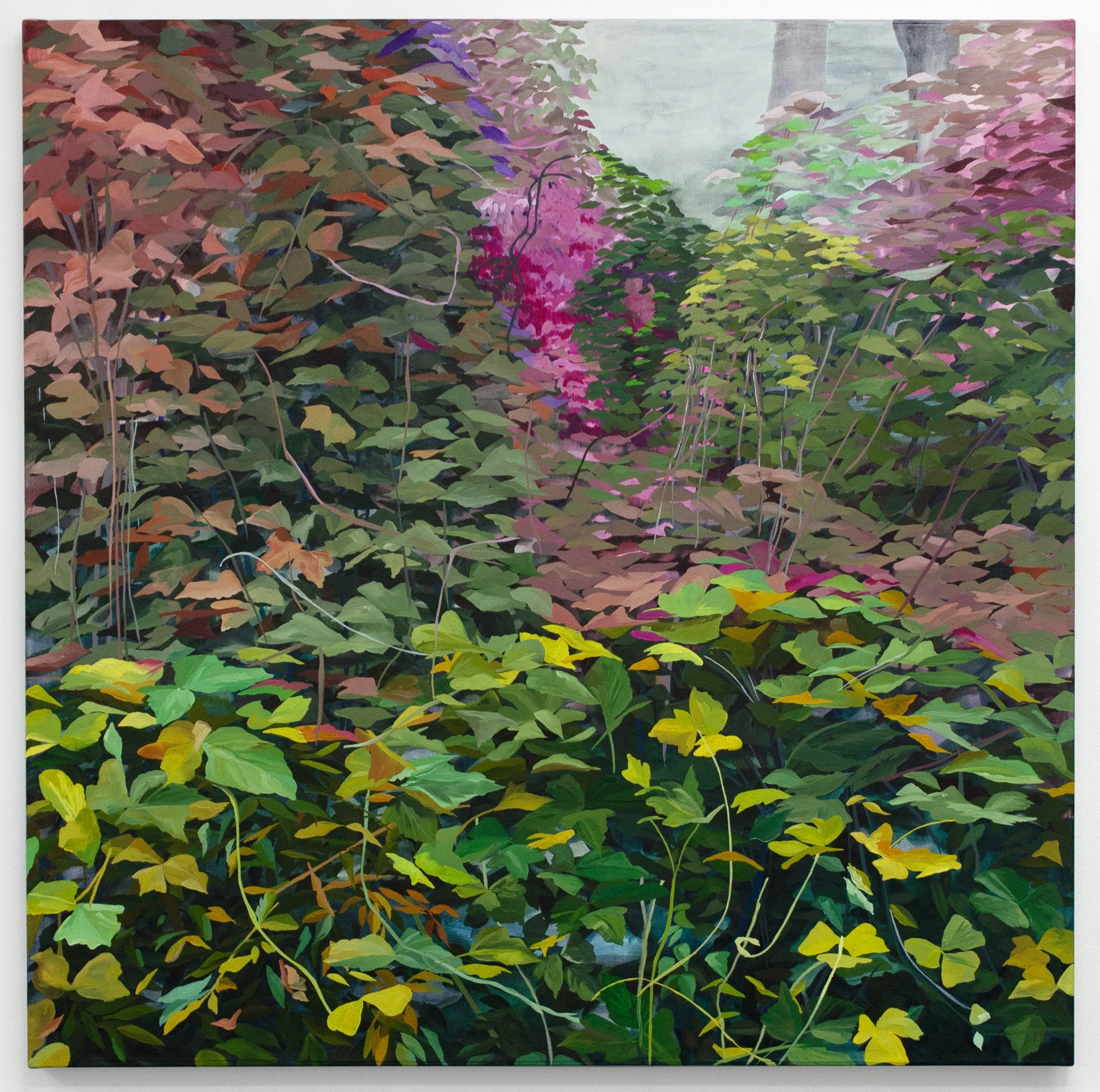   Wall of Little Terrors   ,   2025, oil on paper on canvas, 48x48 in 