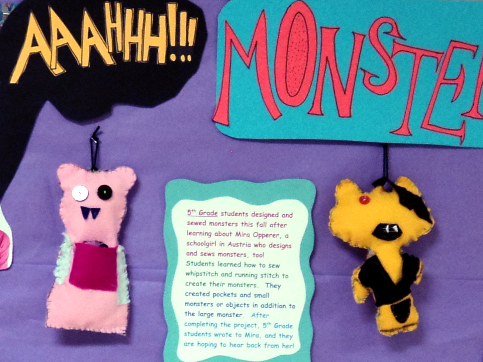 5th Grade Sewn Monsters