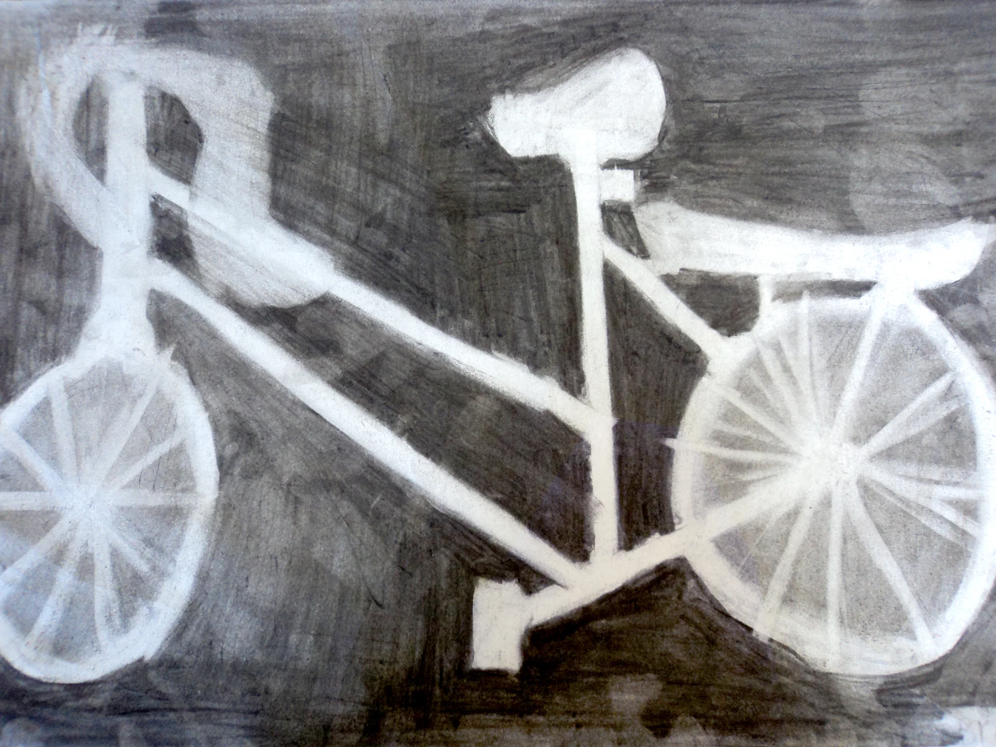 8th Grade Negative Space Charcoal Drawings