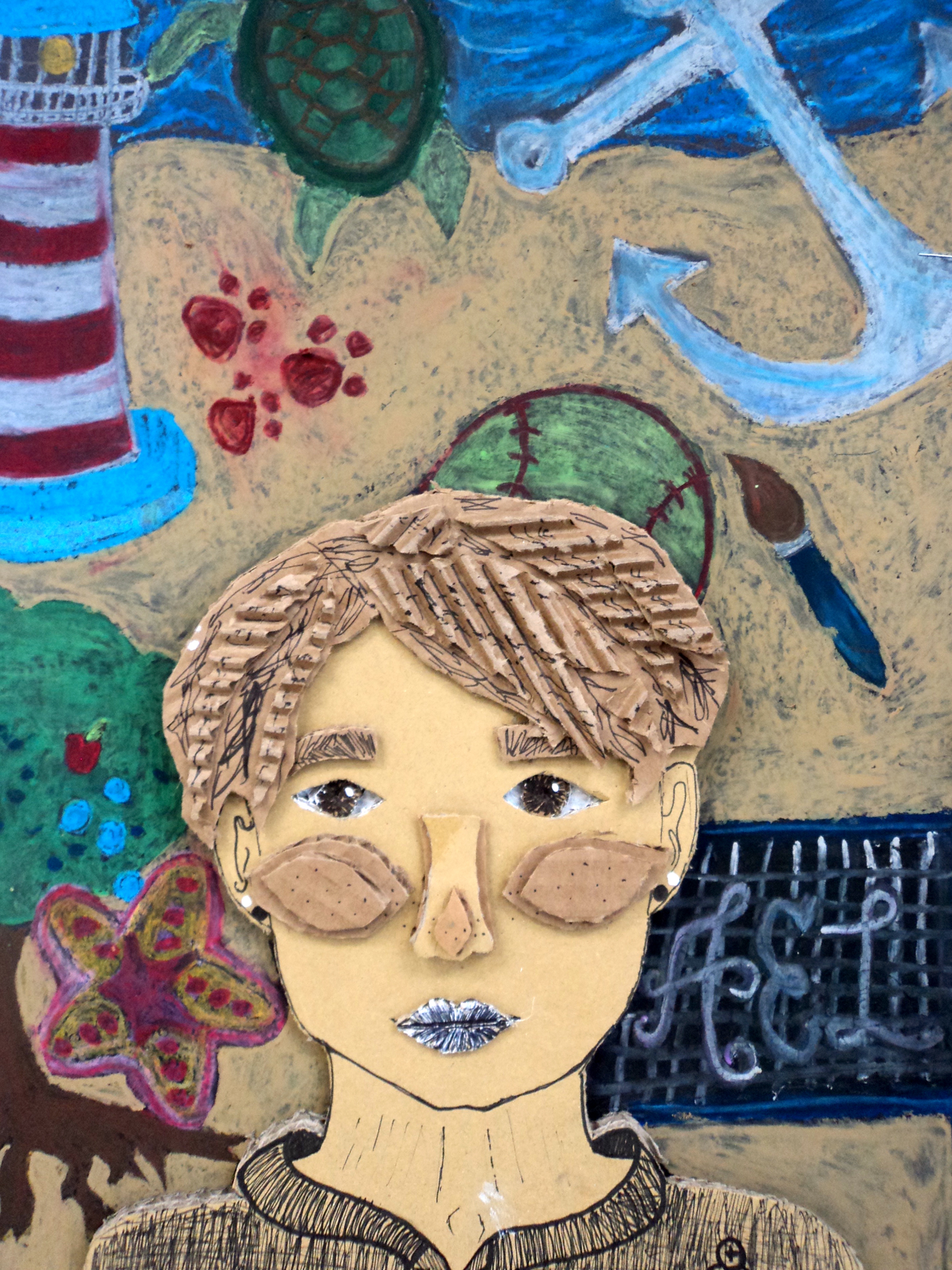 8th Grade Topographical Self-Portraits