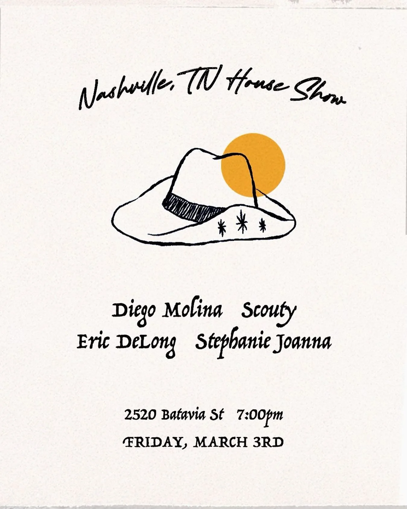 friday!! this is gonna be very special. my first time singing to nashville & @hey_diegomolina is about to release an album that will break your heart