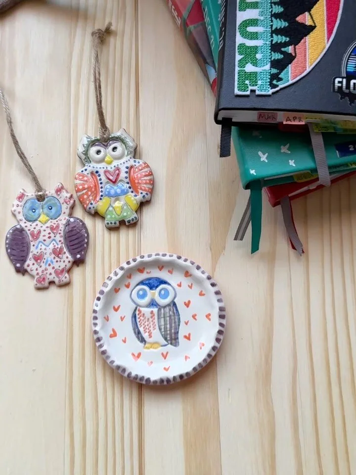 Just got these out of the kiln this morning. I&rsquo;m loving them and plan to make more!! I&rsquo;ve been wanting to do more slow painting.
