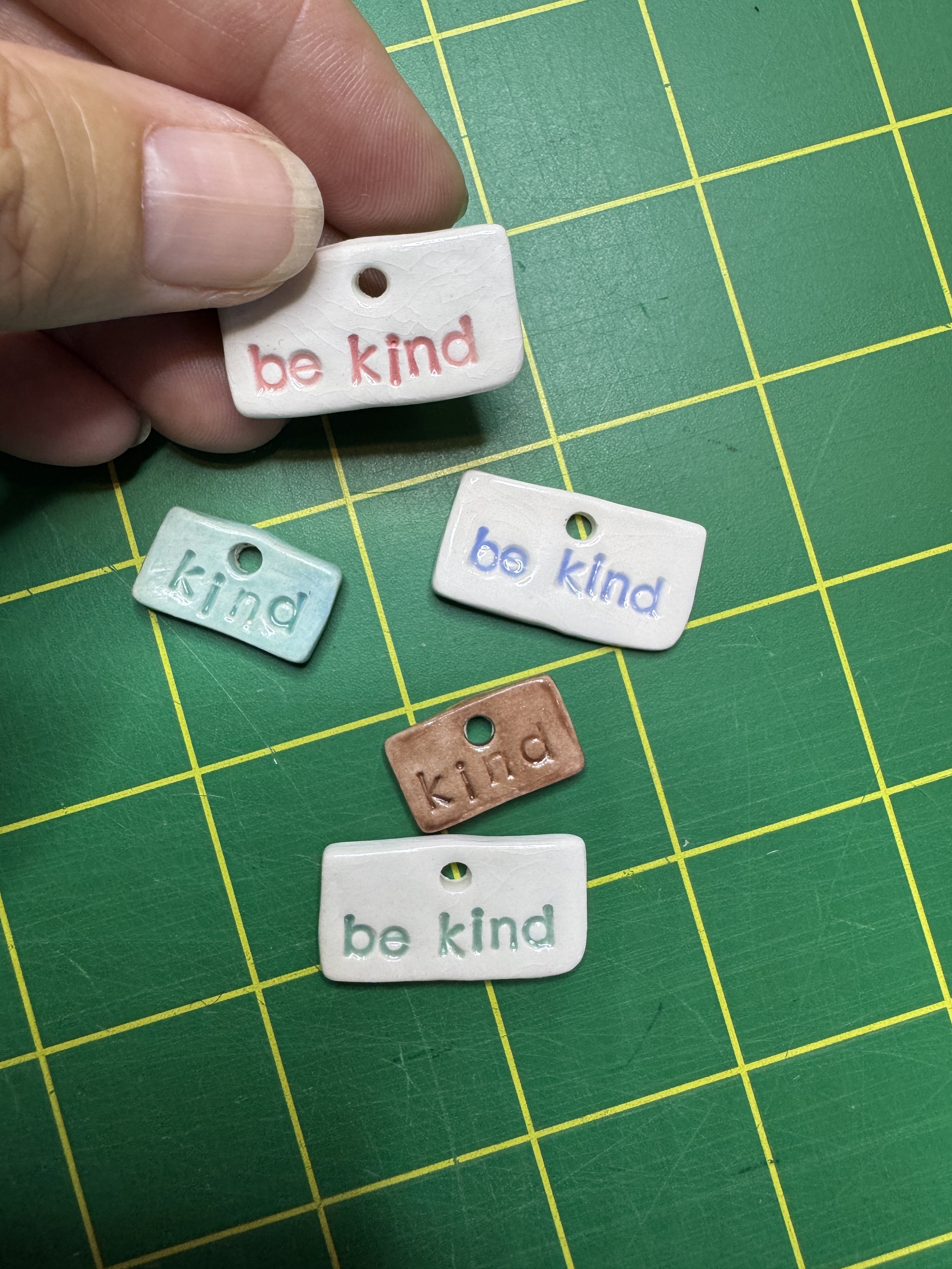 BE KIND Ceramic Necklace Optional Essential Oil Diffuser Necklace - Made by Patti @BirdontheRiver
