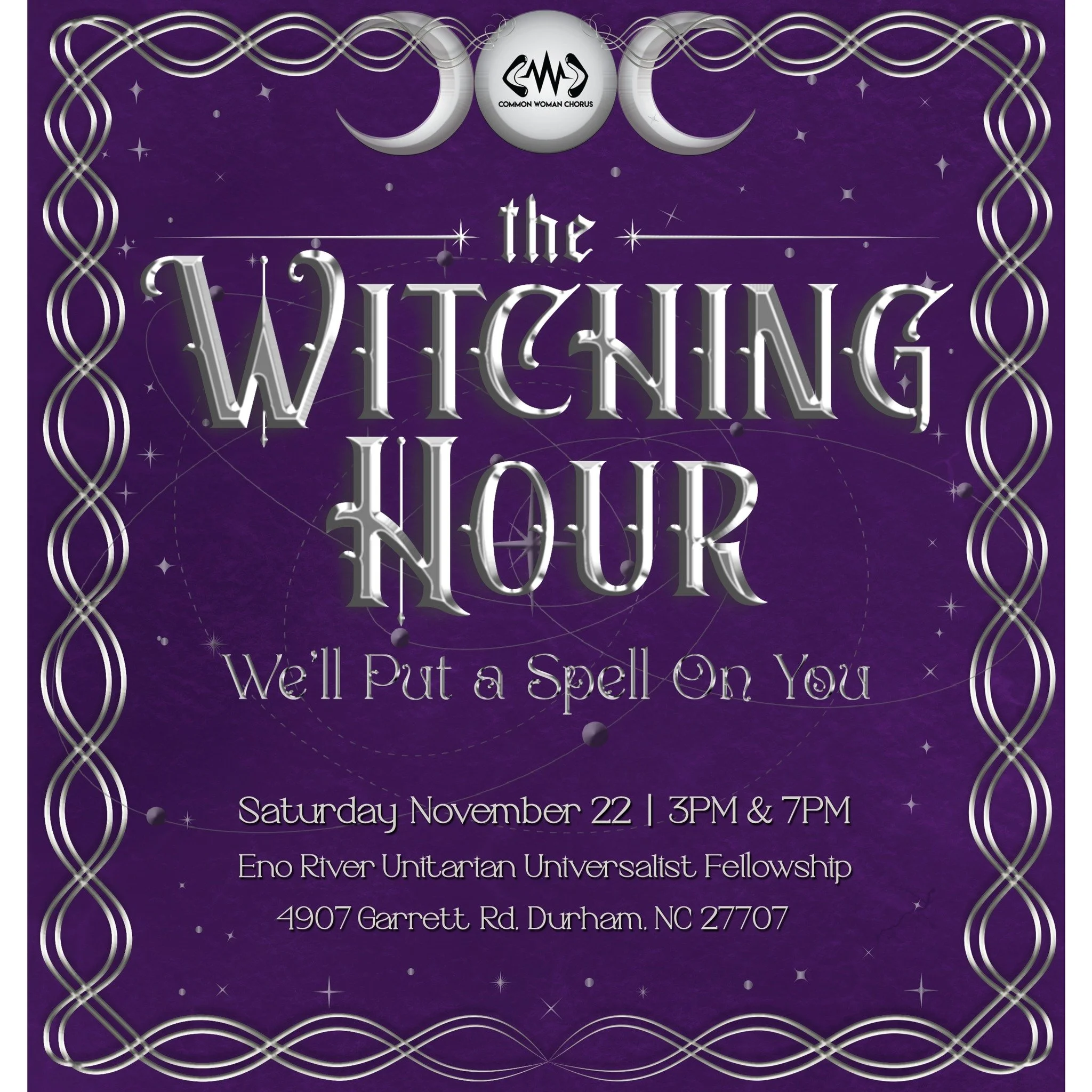 Our fall concert, The Witching Hour, is ONE week away! Join the Common Woman Chorus for a performance where magic meets music. Expect a cauldron full of fun, from spellbinding showtunes to songs that celebrate our deep connection to the earth, moon, 
