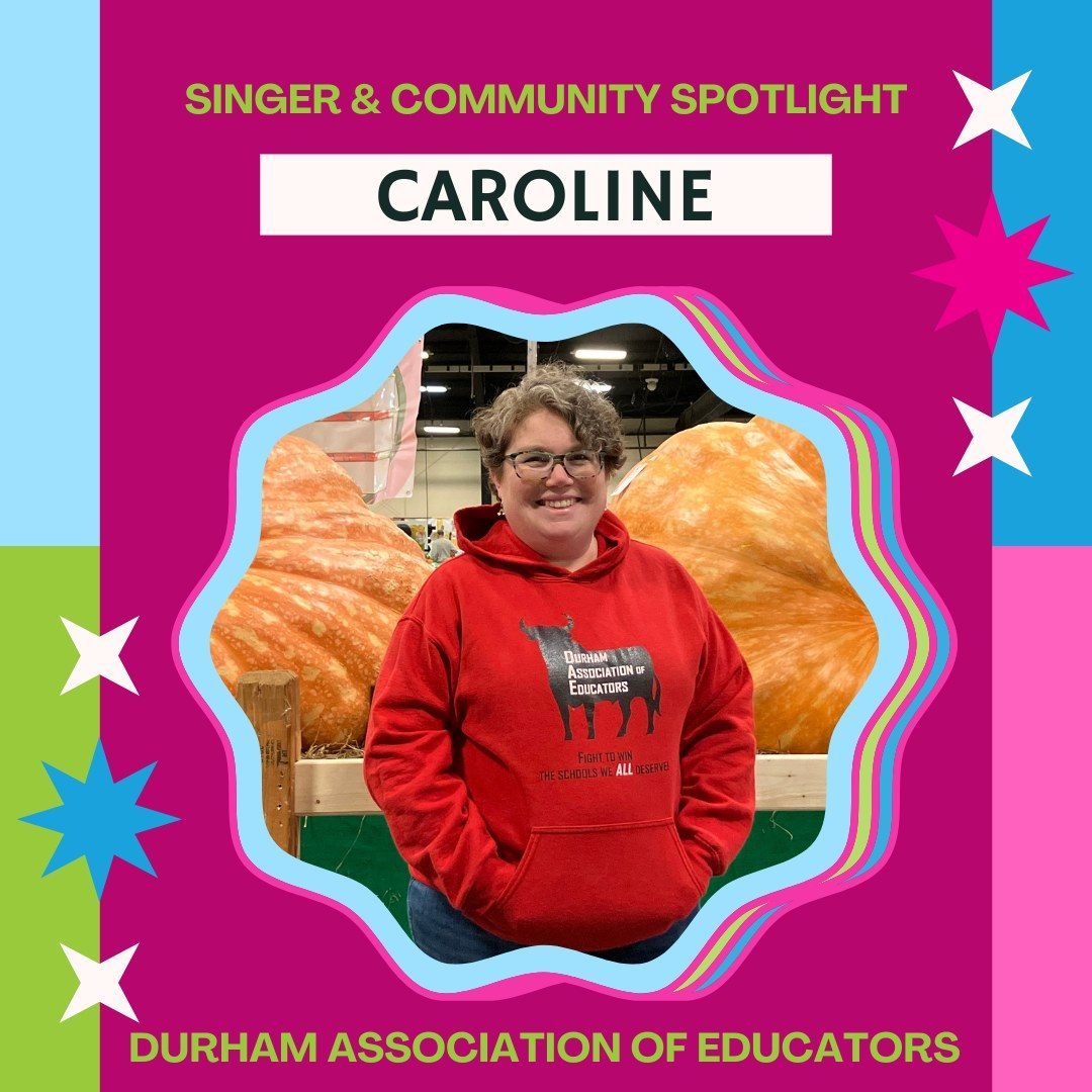 This spring, we are highlighting singers who are involved with other organizations working to support our wider Durham community ✨Today&rsquo;s #SundaySpotlight is Caroline &amp; the Durham Association of Educators! Read their interview at the link i