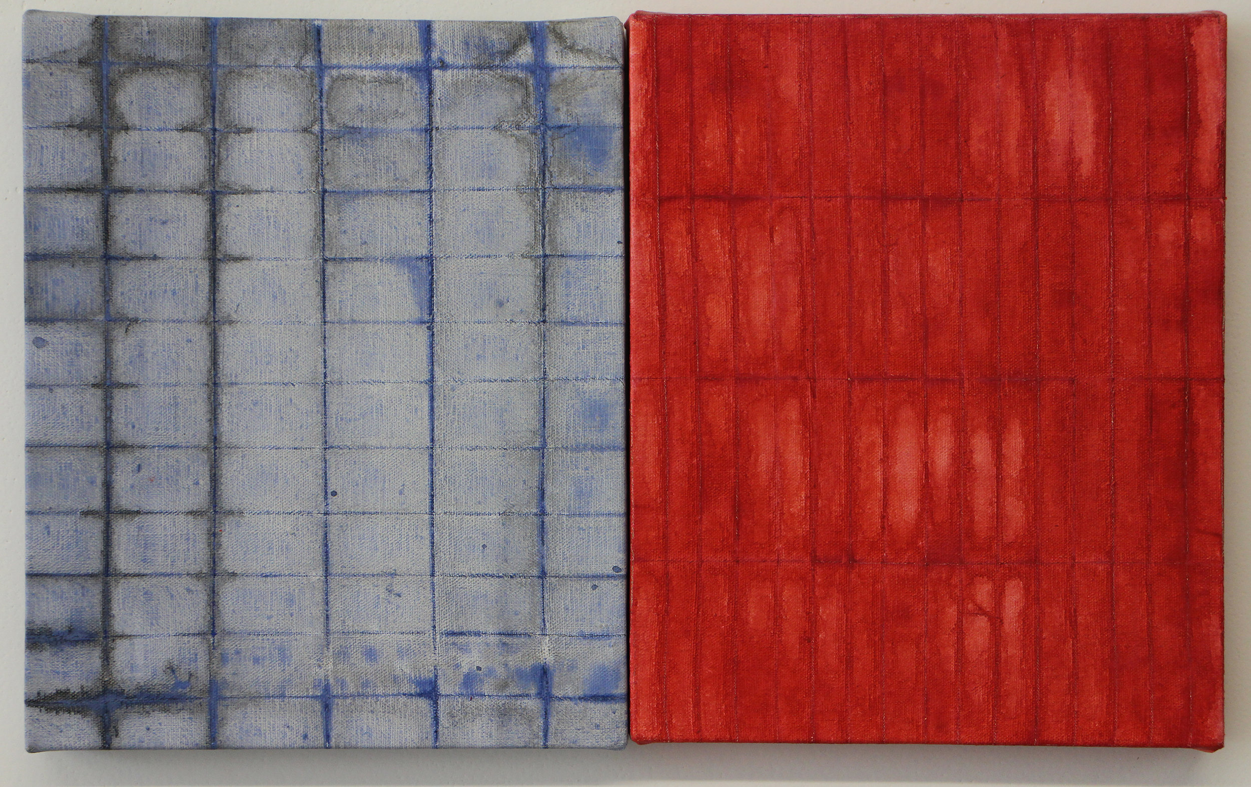 Red/Blue Fold Painting (Pair)