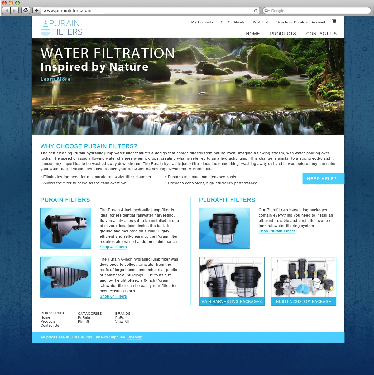Purain Filters Website Design