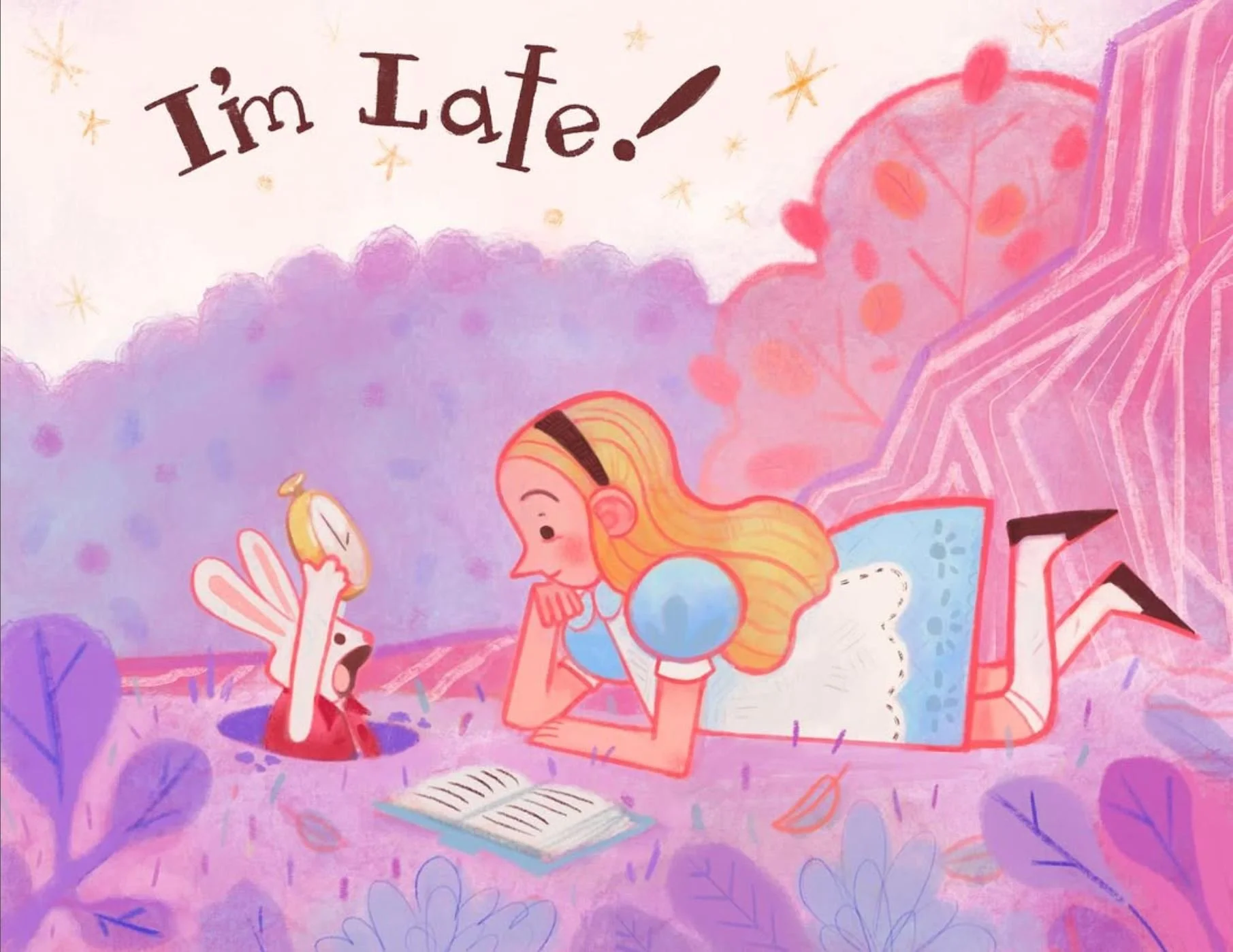 Alice and the White Rabbit.JPG