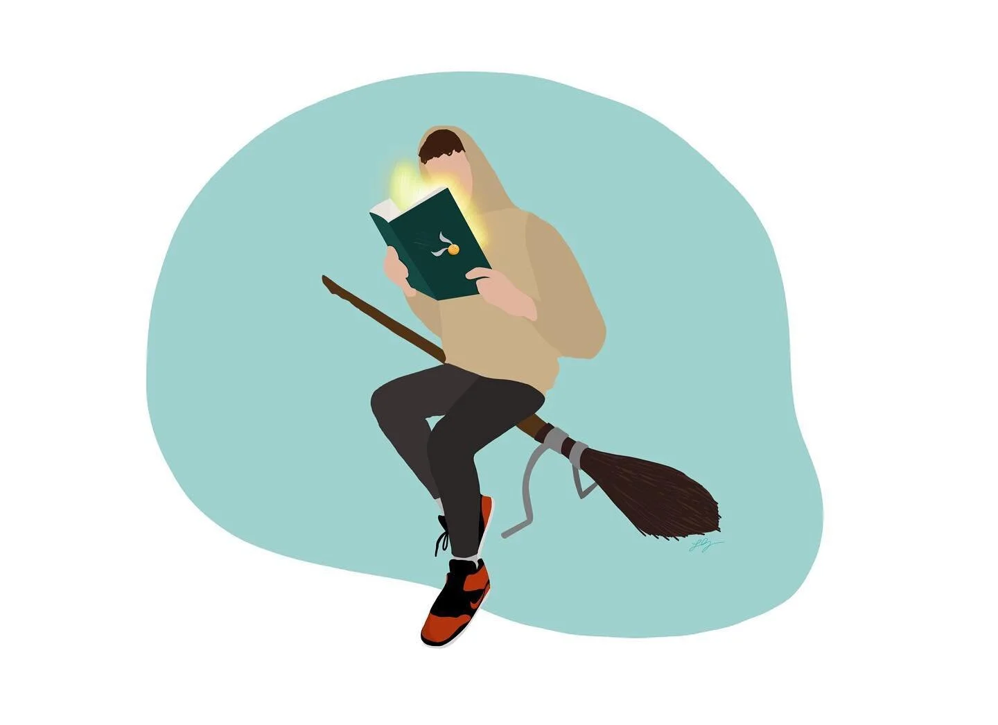 First two illustrations are done ✔️. Reading Harry Potter + podcasting. Love it.