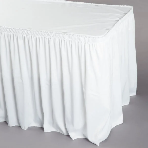 White Table Skirting 17'