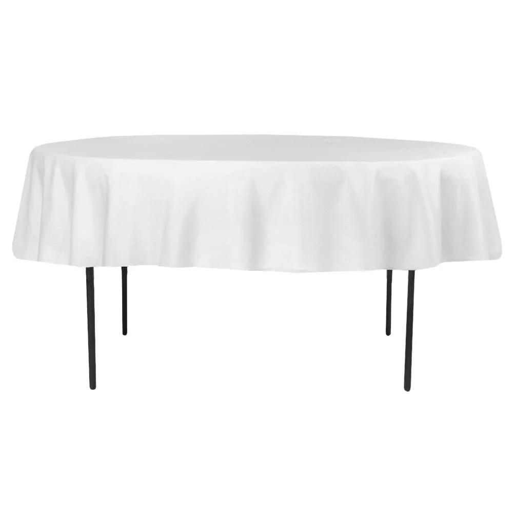 White Round Tablecloth 90"
