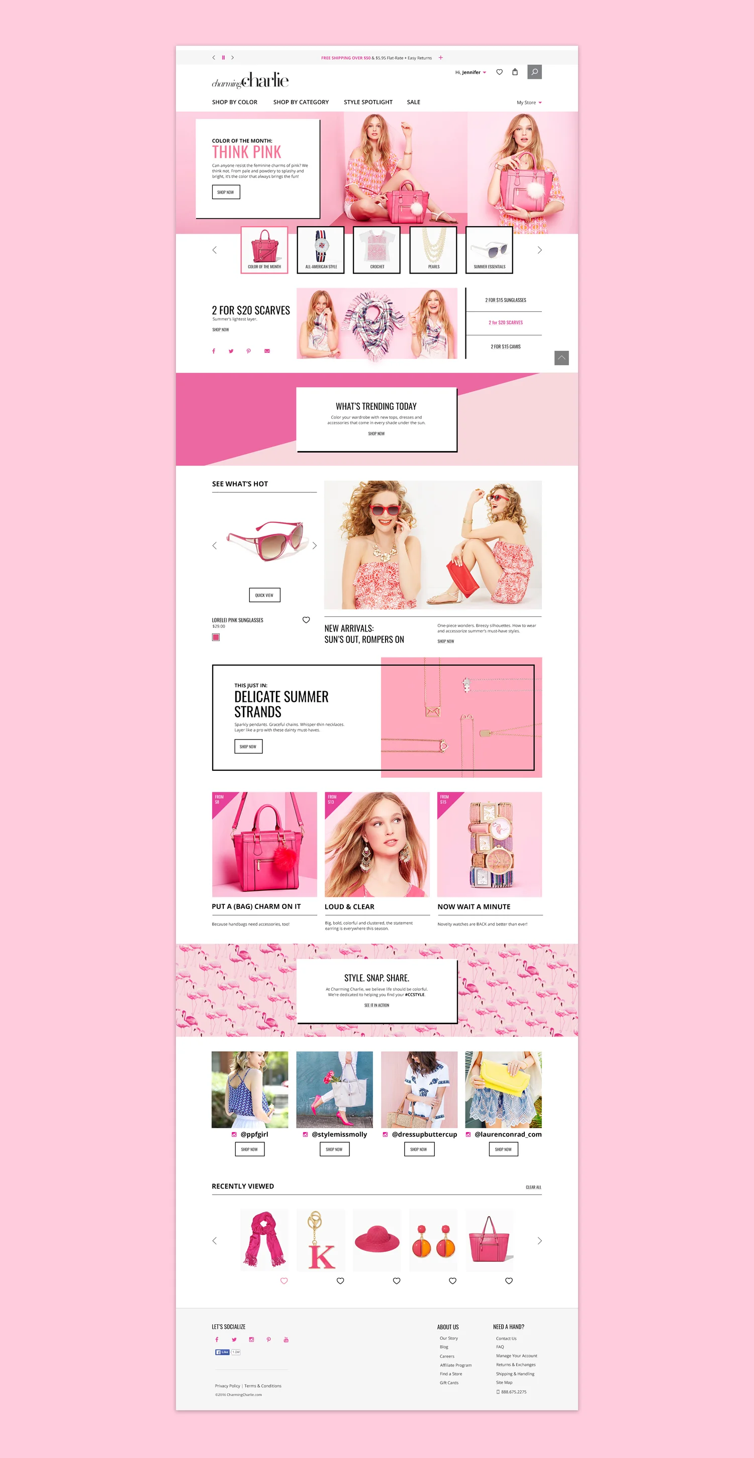  Prior web refresh designs celebrating the color of the month 