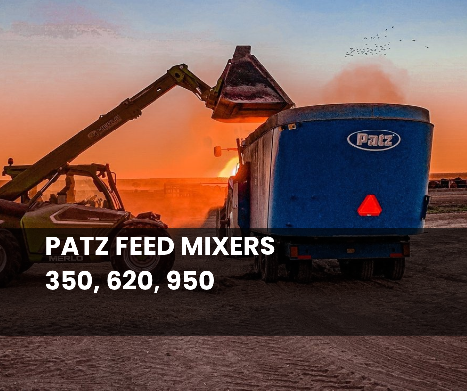 Patz feed mixers 350, 620 and 950: 11.3 to 31.1 m³ behind tractors from 65 hp