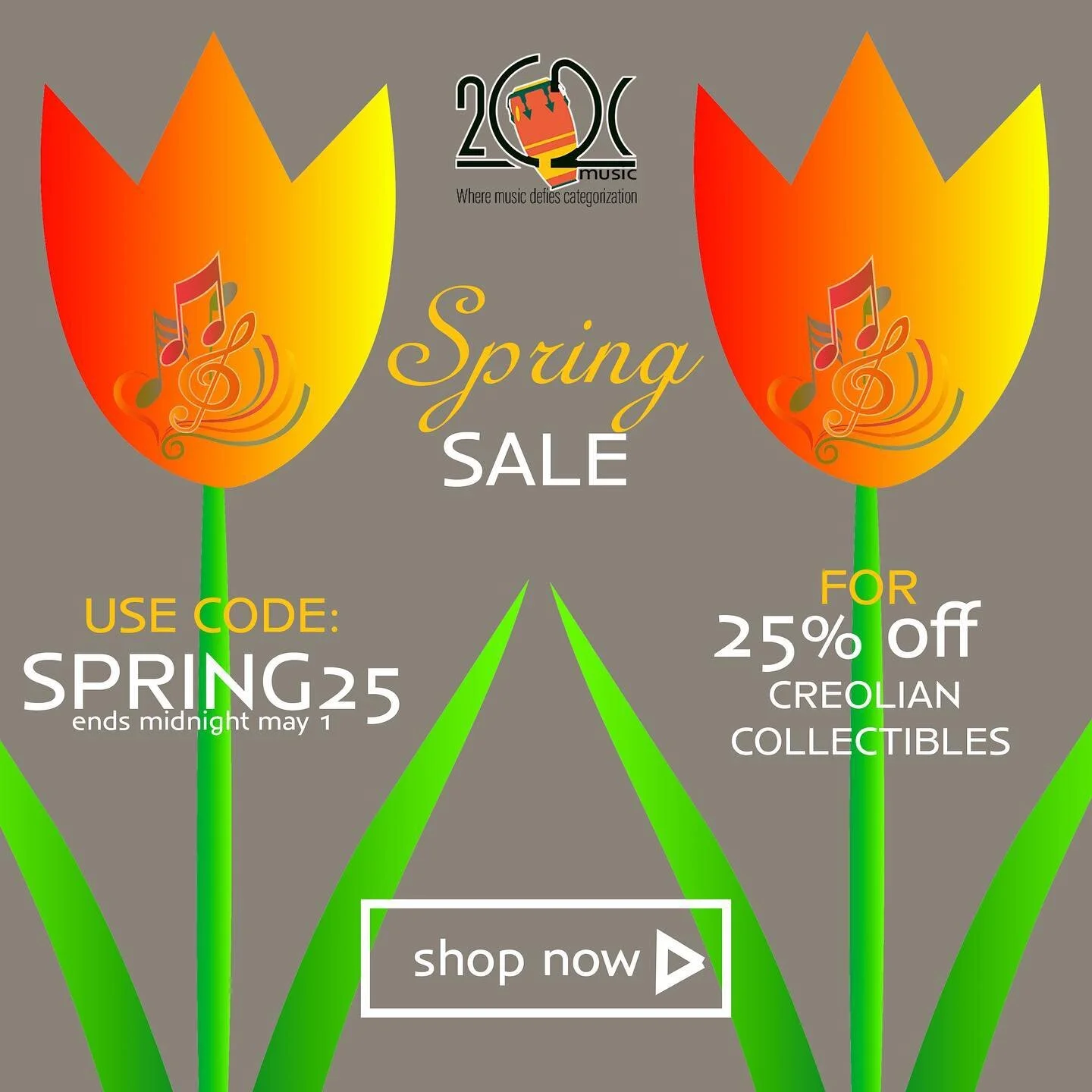 🌷2C2C’s SPRING SALE is now on🌷
🧡 shop any items from the  CREOLIAN COLLECTIBLES and get a whopping 25% off 🙀
🌷vinyl | posters | CDs | cassettes | books | more 
🧡 use code SPRING25 
🌷 link in bio 
👉🏾 sale ends midnight May 1st ☀️