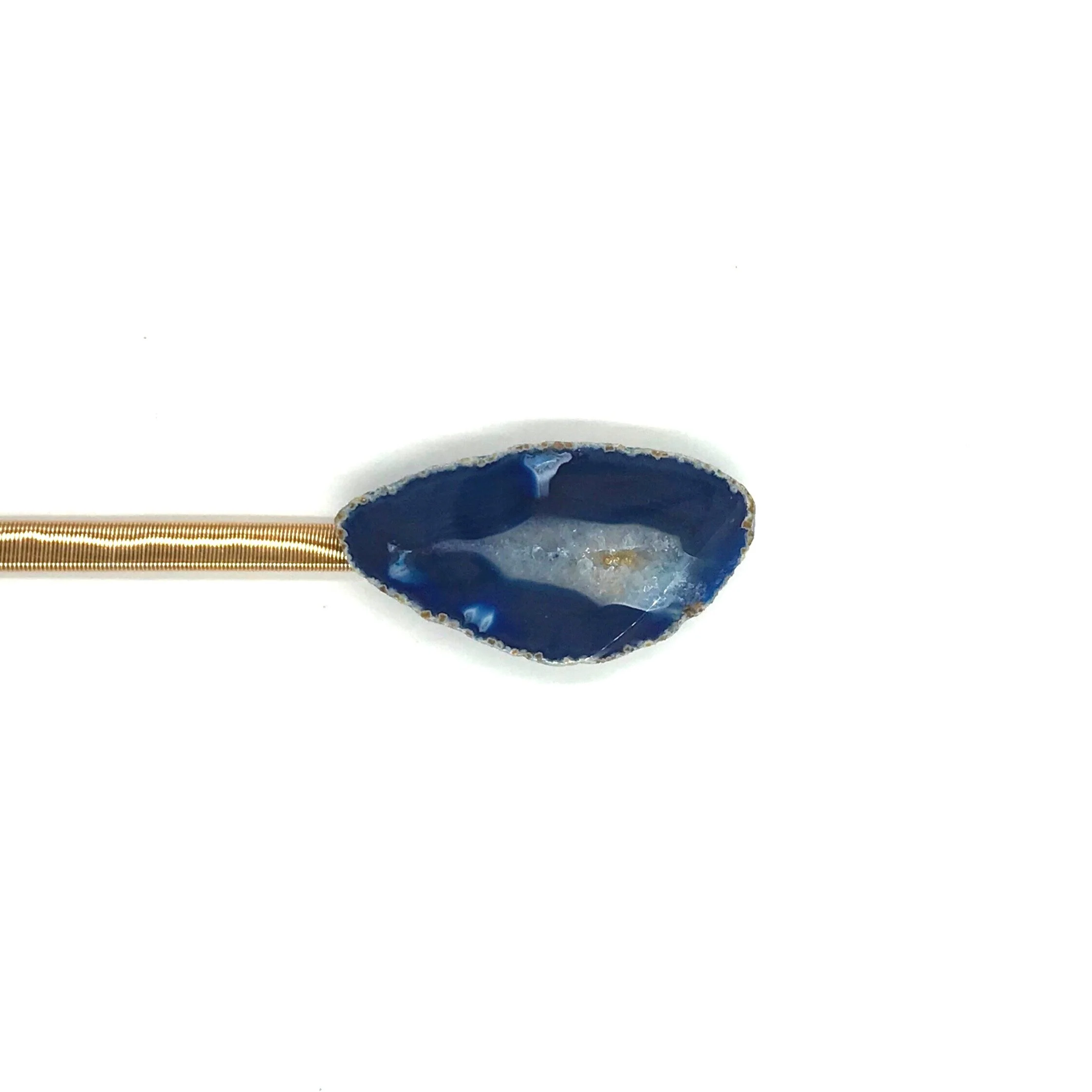 Blue Agate Elastic Gold Waist Belt