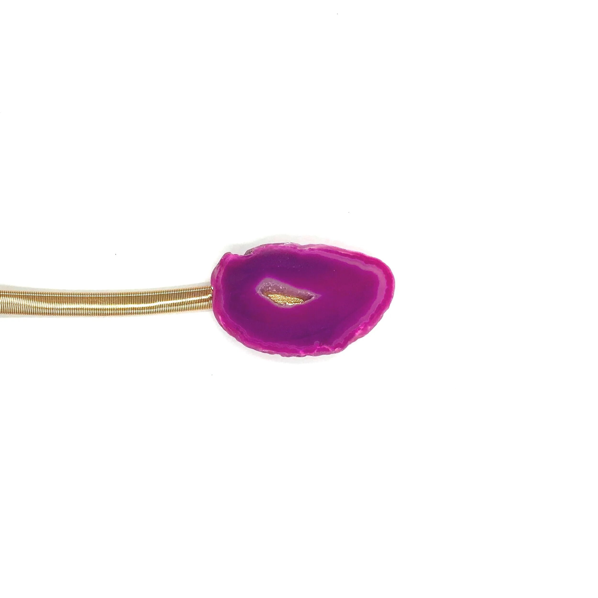 Pink Agate Elastic Gold Waist Belt