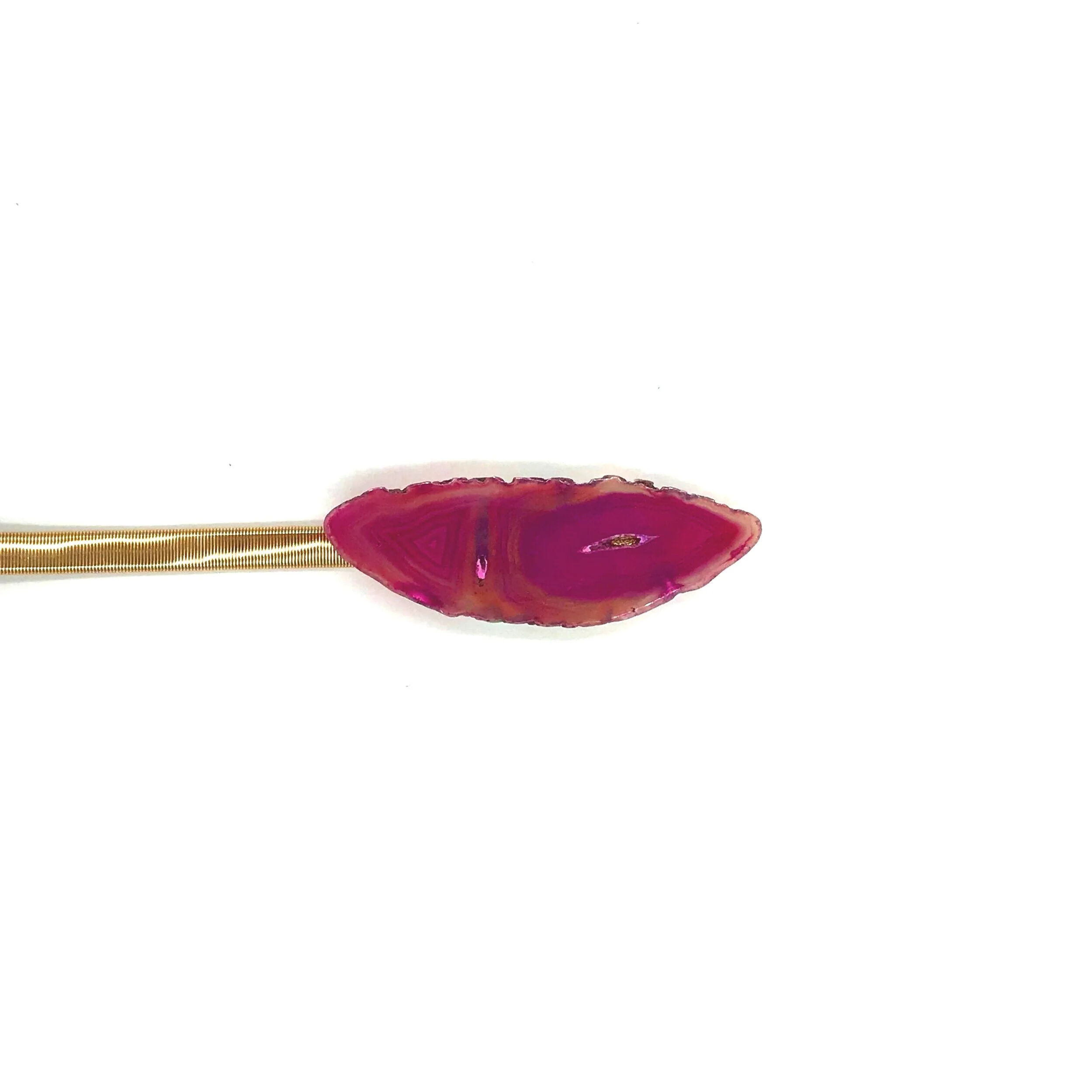 Pink Agate Elastic Gold Waist Belt