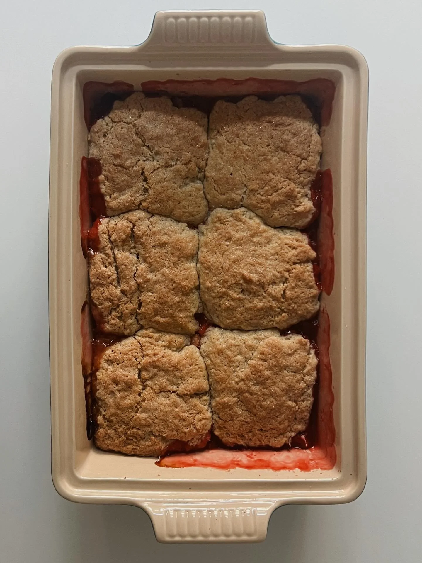 &lsquo;tis the season: strawberry rhubarb cobbler, from my mother&rsquo;s kitchen