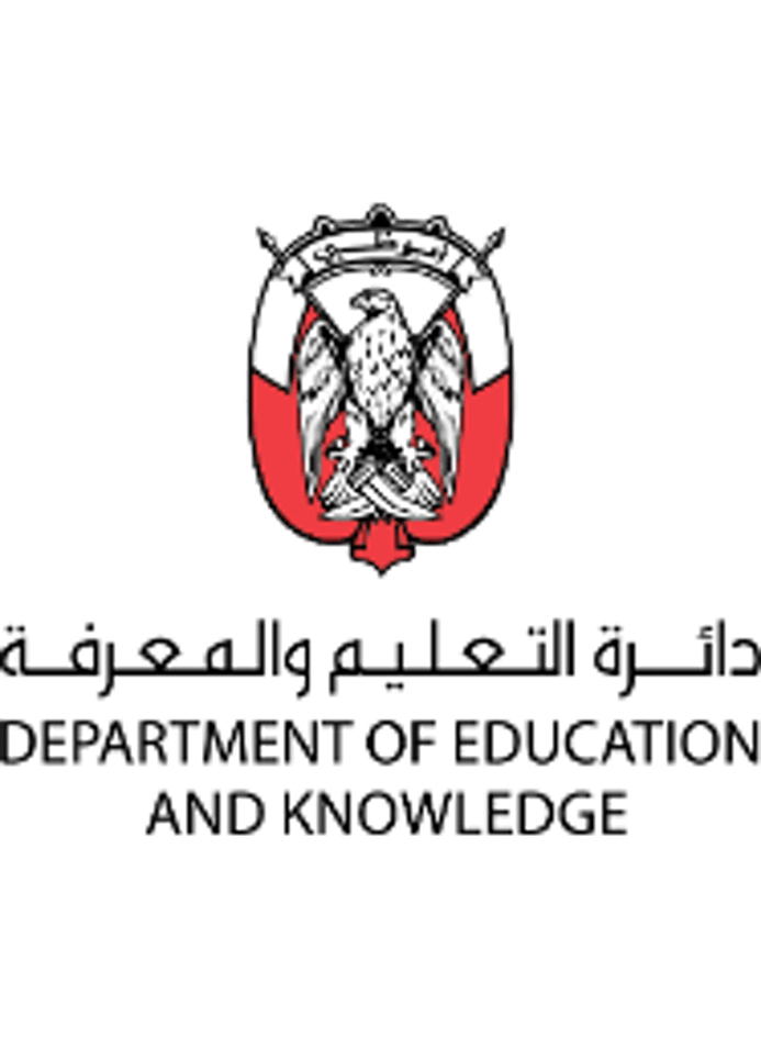 Logo featuring a griffin and a horseshoe with the words "Lions of the Jungle" and "Department of Education and Knowledge" below.