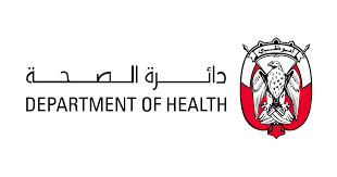 Logo of the Department of Health with Arabic script and a shield featuring an eagle with spread wings and a snake wrapped around a staff