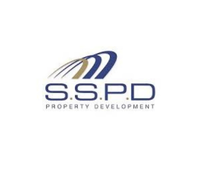 Logo for SSPD Property Development with stylized arrows and text