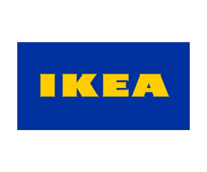 IKEA logo on a blue background