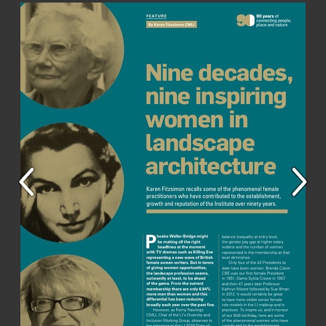 FOLAR Committee member @karen_fitzsimon recalls nine inspiring landscape women over the 90 years of the @landscapeinstitute in current 90th birthday issue of Landscape journal. pp 50-56. The archives of some of these inspiring women are held @the.mer