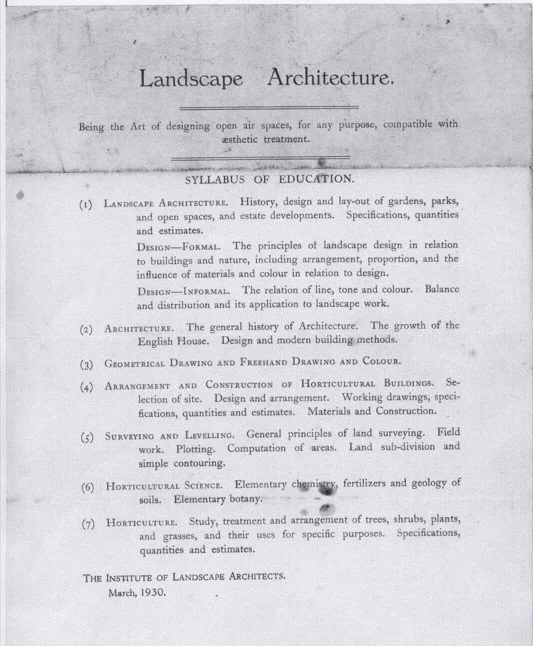 Landscape Architecture &amp; Management, Education in the UK: past present and future — FOLAR symposium 