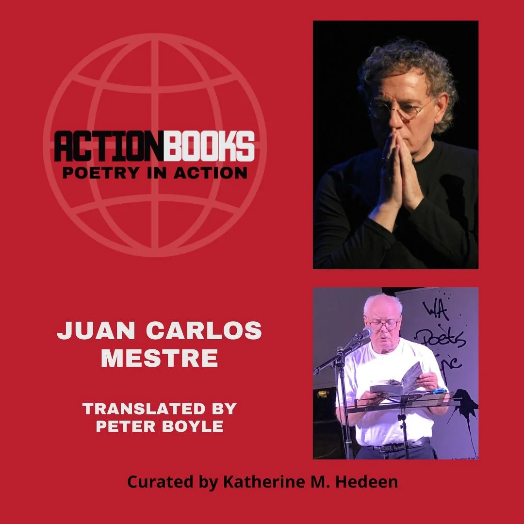 poetry in action #47 is up on the @actionbooks blog!

now more than ever 
poets of the world, unite and take over!

&ldquo;the ash of words falling like snowflakes from a strange world&rdquo;

3 poems from Spanish poet @juancarlosmestre tr. Peter Boy