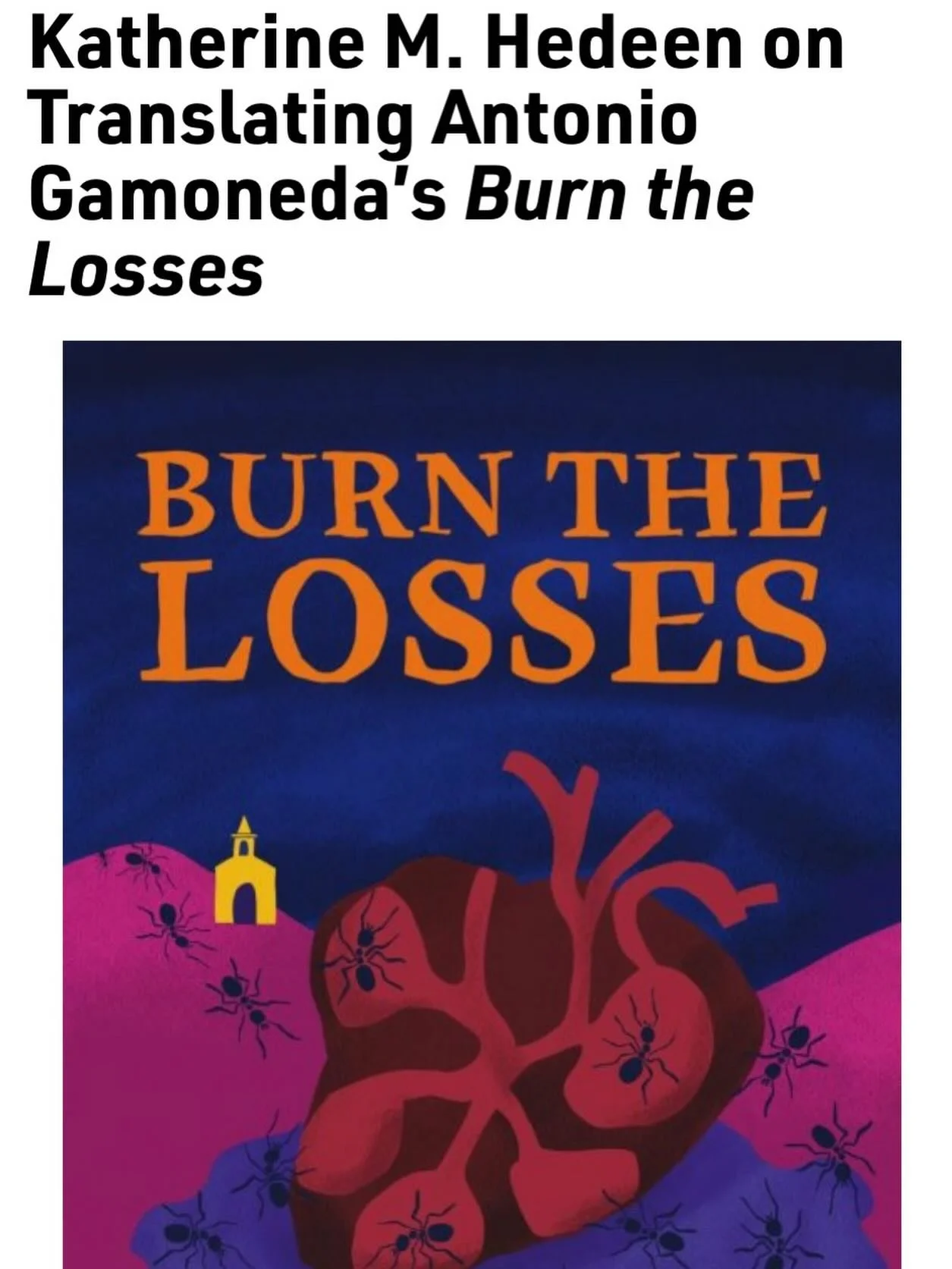 thanks to the folks at @poetrydaily365 for publishing my essay on translating Antonio Gamoneda&rsquo;s Burn the Losses (out now w/ @actionbooks). check it out at the link below: 
https://poems.com/features/what-sparks-poetry/katherine-m-hedeen-on-tra
