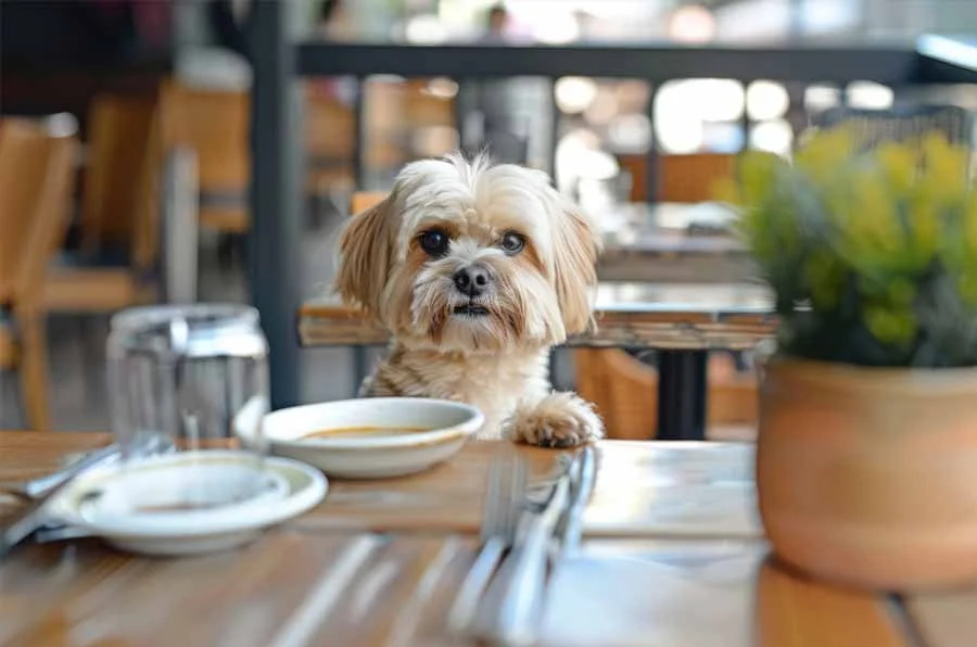 Dog at cafe in Kensington living with a dog in Kensington