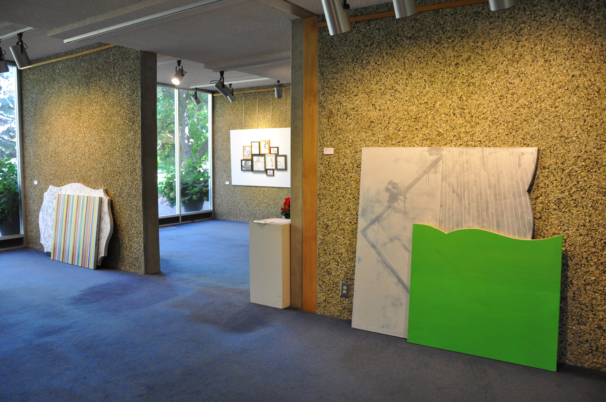   Poetics of Place  (Installation View) Left &amp; Right Walls: Richard Martinez; Far Wall: Joel Gaytan 