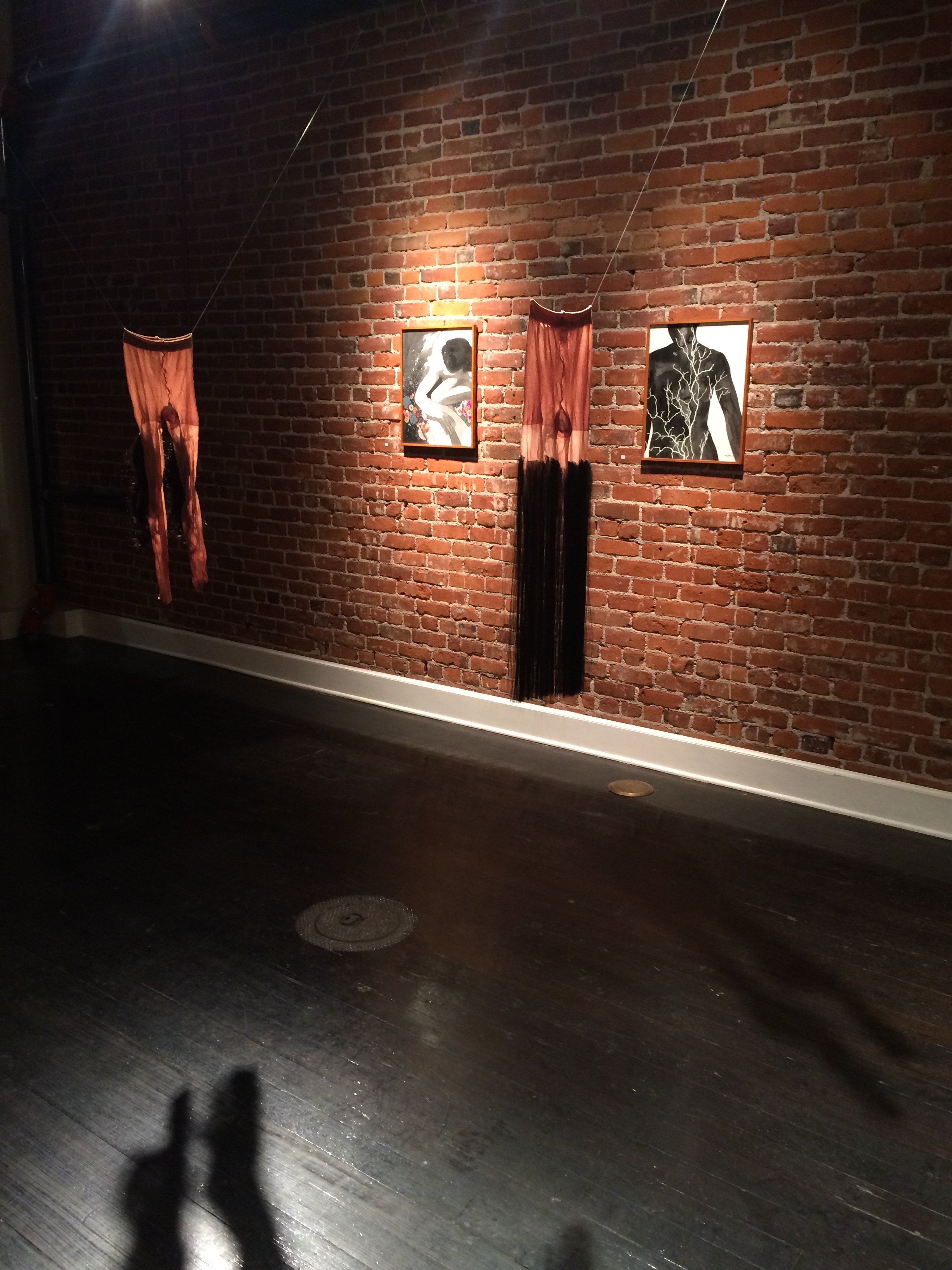   Desire Lines  (Installation View) Hanging Works: Remelisa Cullitan; Wall: Stasia Burrington 