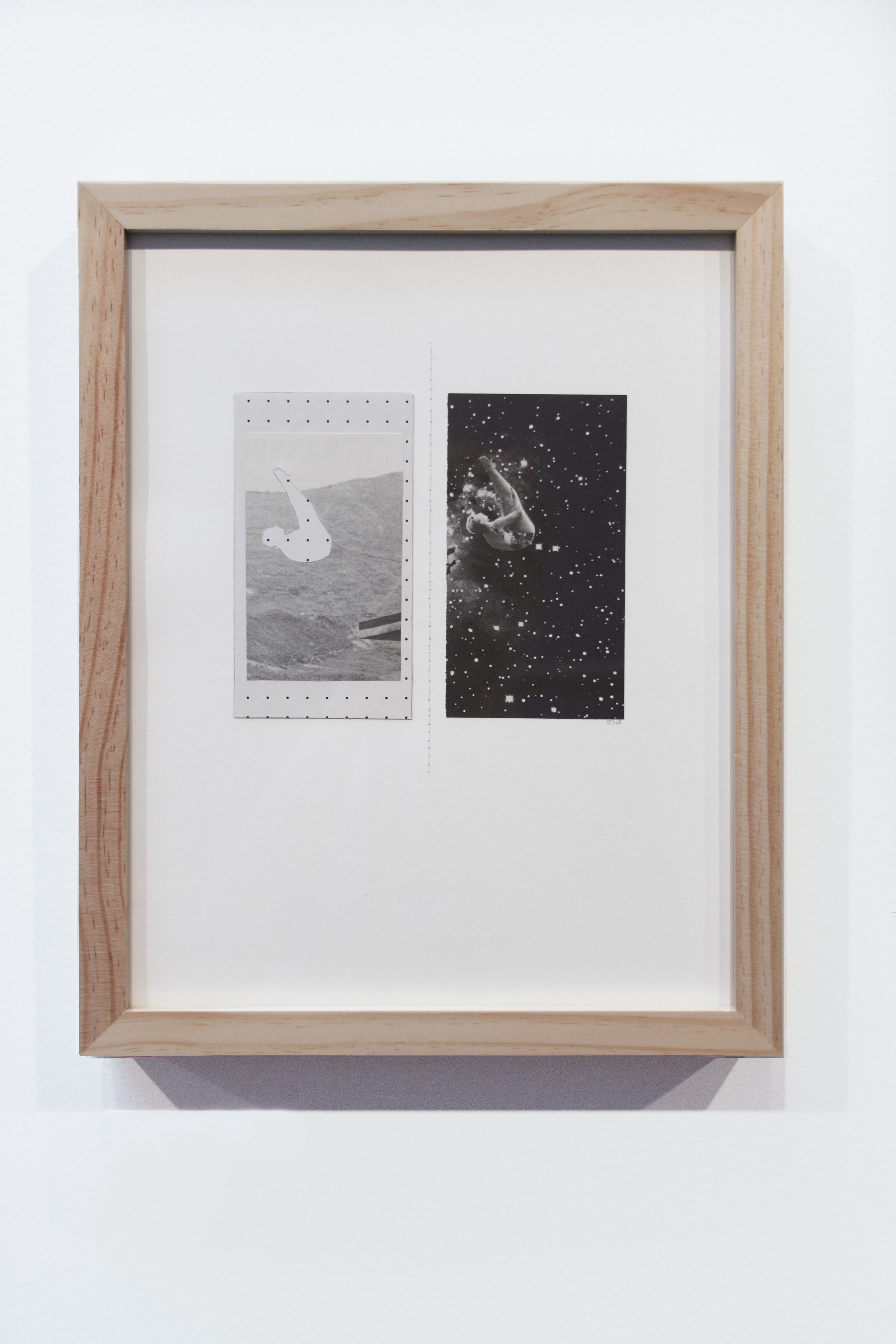   Lacerations and Oscillations , 11” x 14”, Thread on Found Images, 2015 Photo: Jenna Gard 