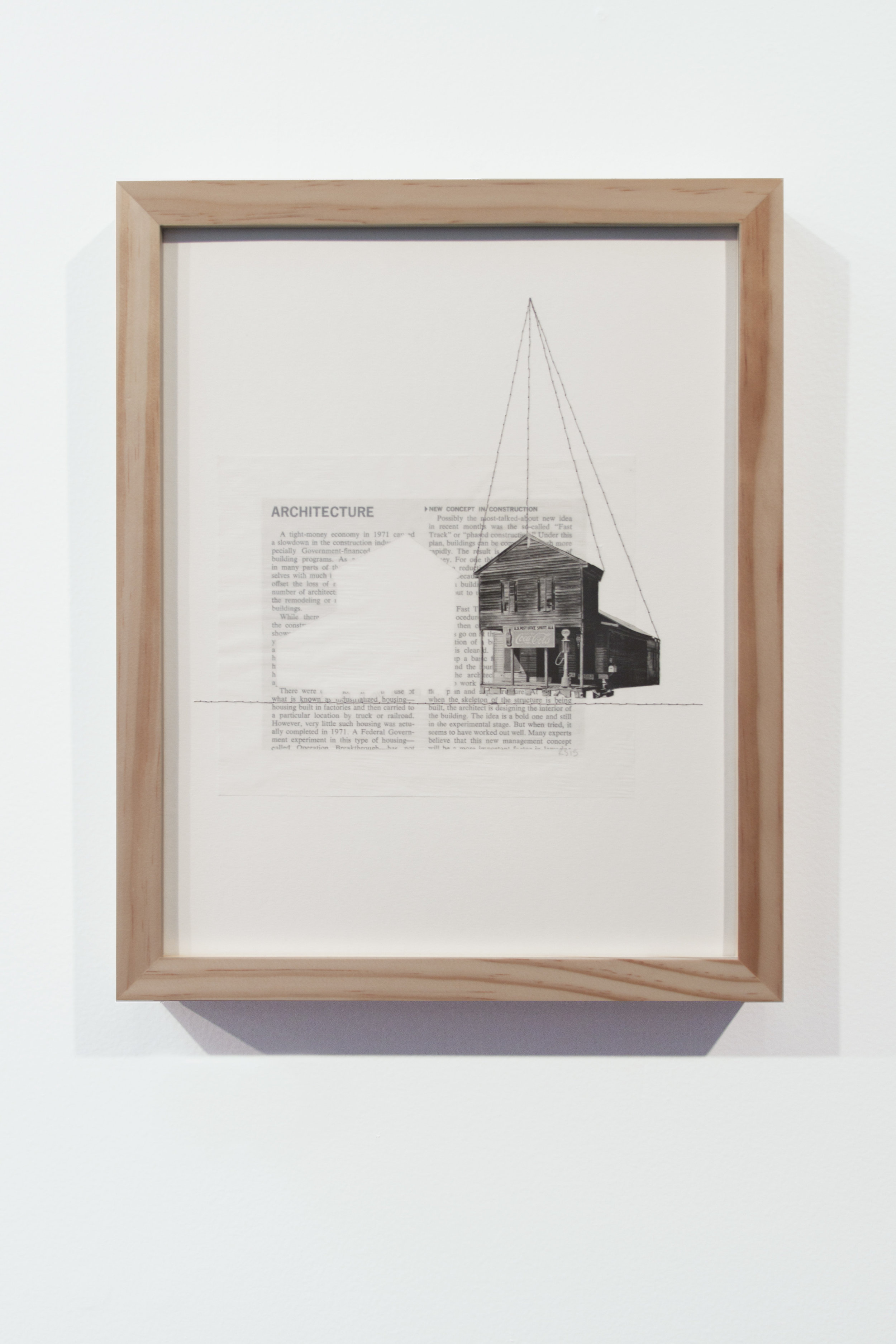   Sherrie and Walker,  11” x 14”, Thread, Trace Paper, Found Images on Paper, 2015 Photo: Jenna Gard 