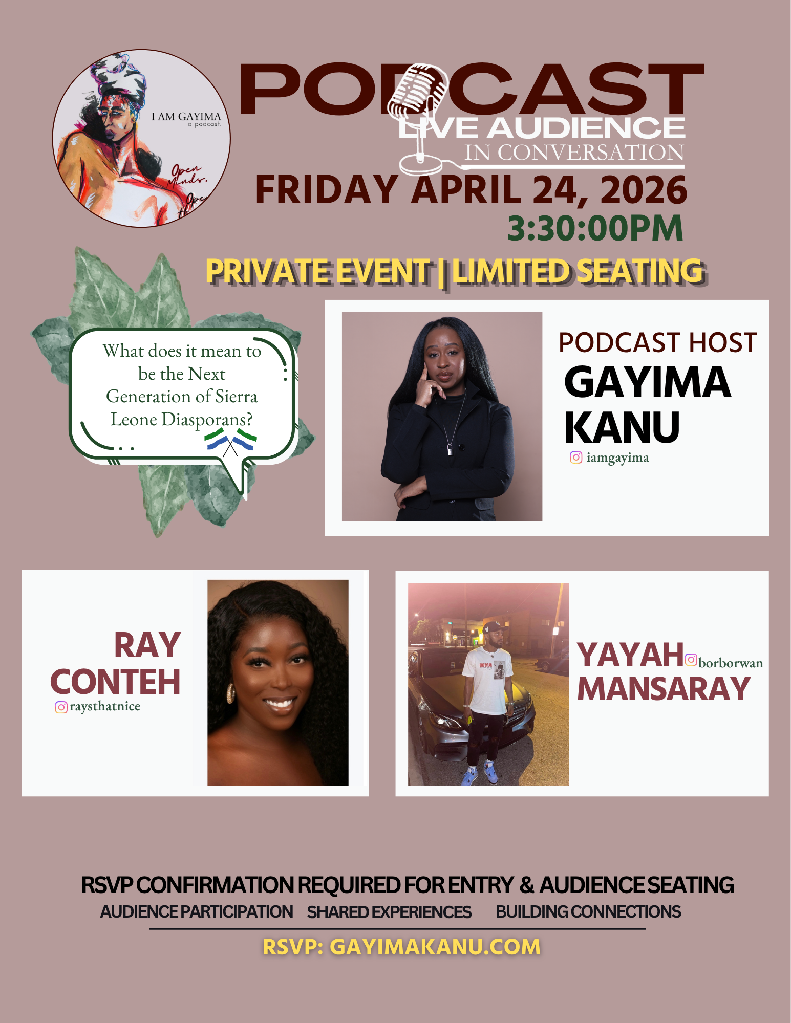 Live Podcast Event: In Conversation with Gayima (@iamgayima) & Friends