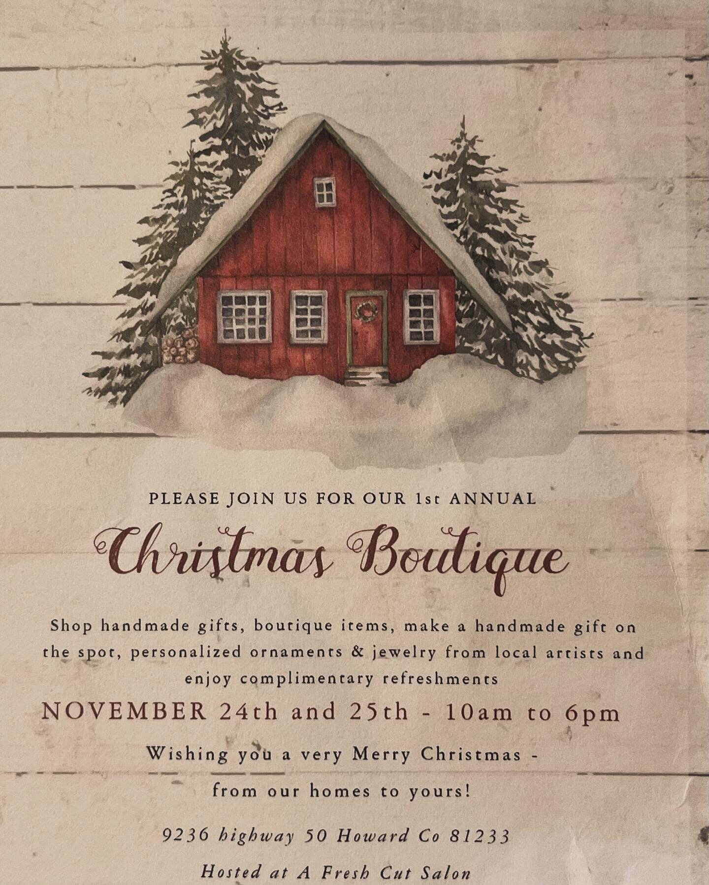We are delighted to be able to participate in Jessica Wilda&rsquo;s 1st Annual Christmas Boutique this weekend! Hand-made and local. 

Many of the favorites from the Farm Shop, including a limited supply of English lavender bundles, are available.

T