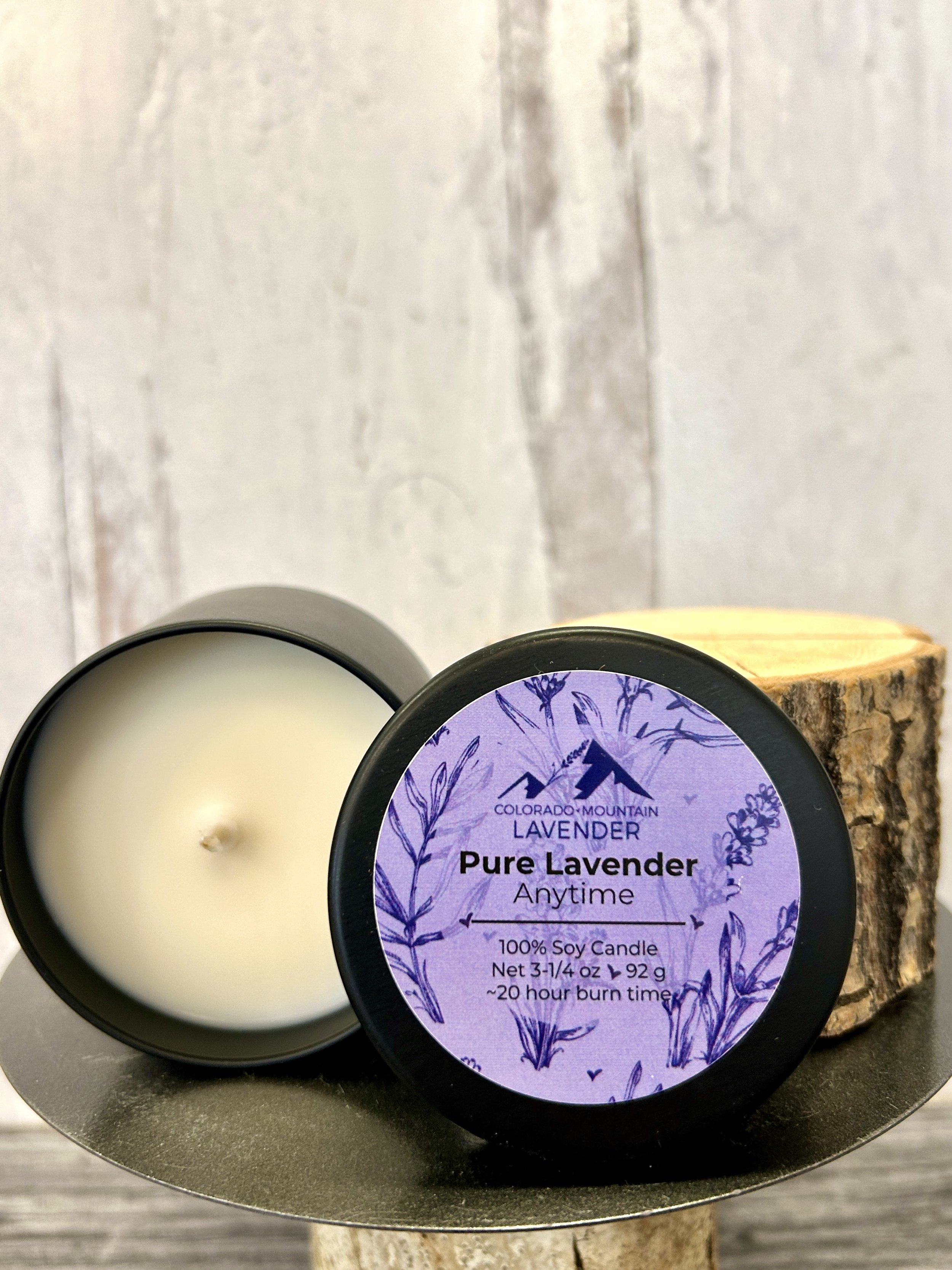 Pure Lavender Black Metal Tin Candle.jpg