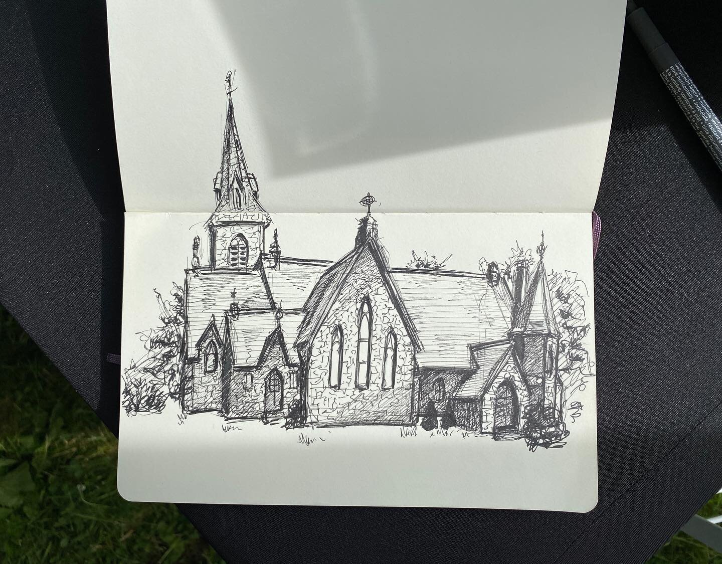 St. Mary&rsquo;s Episcopal Church, Cold Spring. #gothic #gothicchurch #gothicchurchart 
.
.
.
.
. 
. 
#sketch #ink #ocnyarts #hudsonvalleyart #nyartist #warwickartist #arttobuy #hudsonvalleyartist #customart #art #customgift #blackworknow #inkedartgr