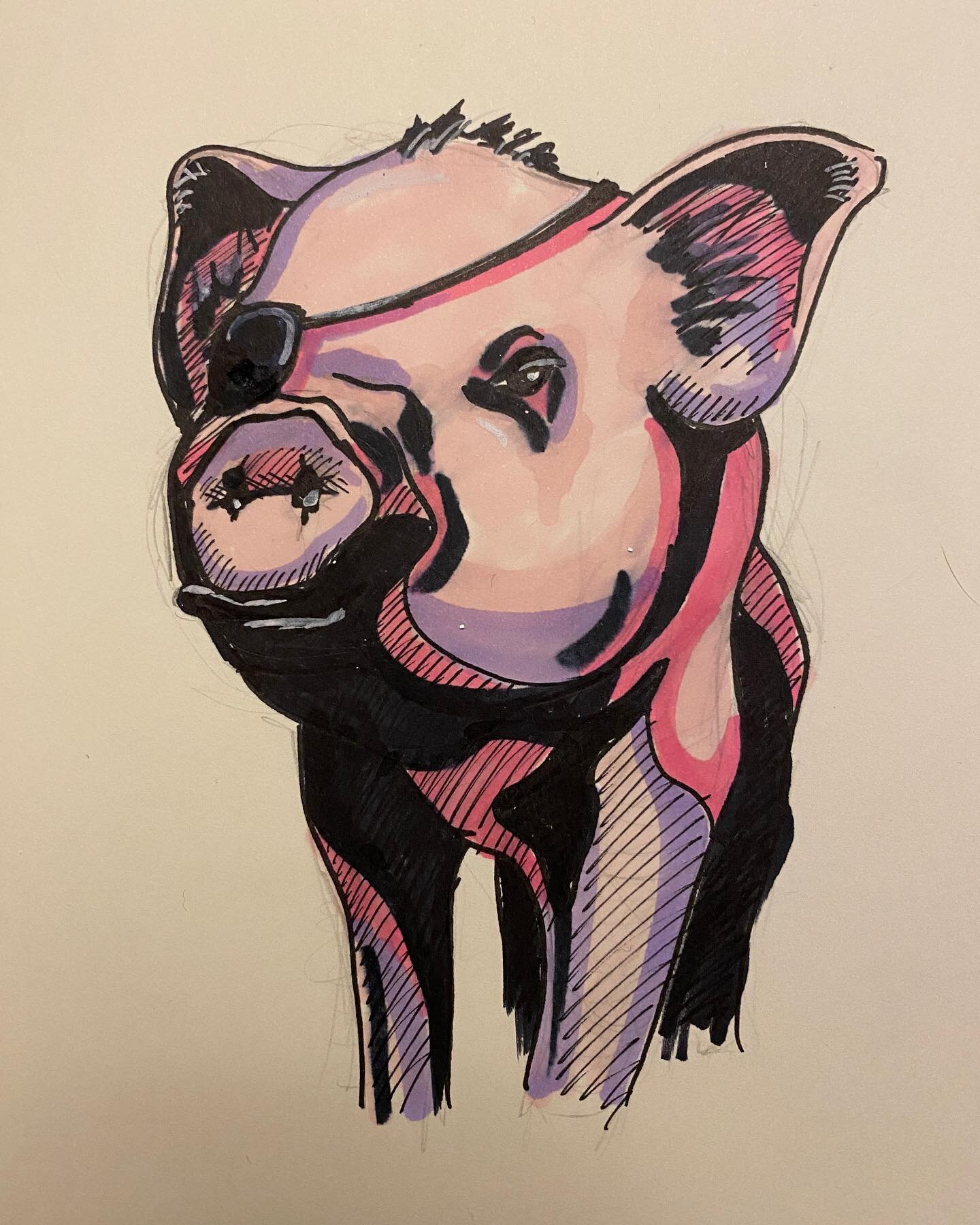 Something a little different for me. Piglet of doom? 🐷
.
.#pig #pigart #pigdrawing #farmart #farmanimals
.
.
. 
. 
#sketch #ink #ocnyarts #hudsonvalleyart #nyartist #warwickartist #arttobuy #hudsonvalleyartist #customart #art #customgift #blackworkn