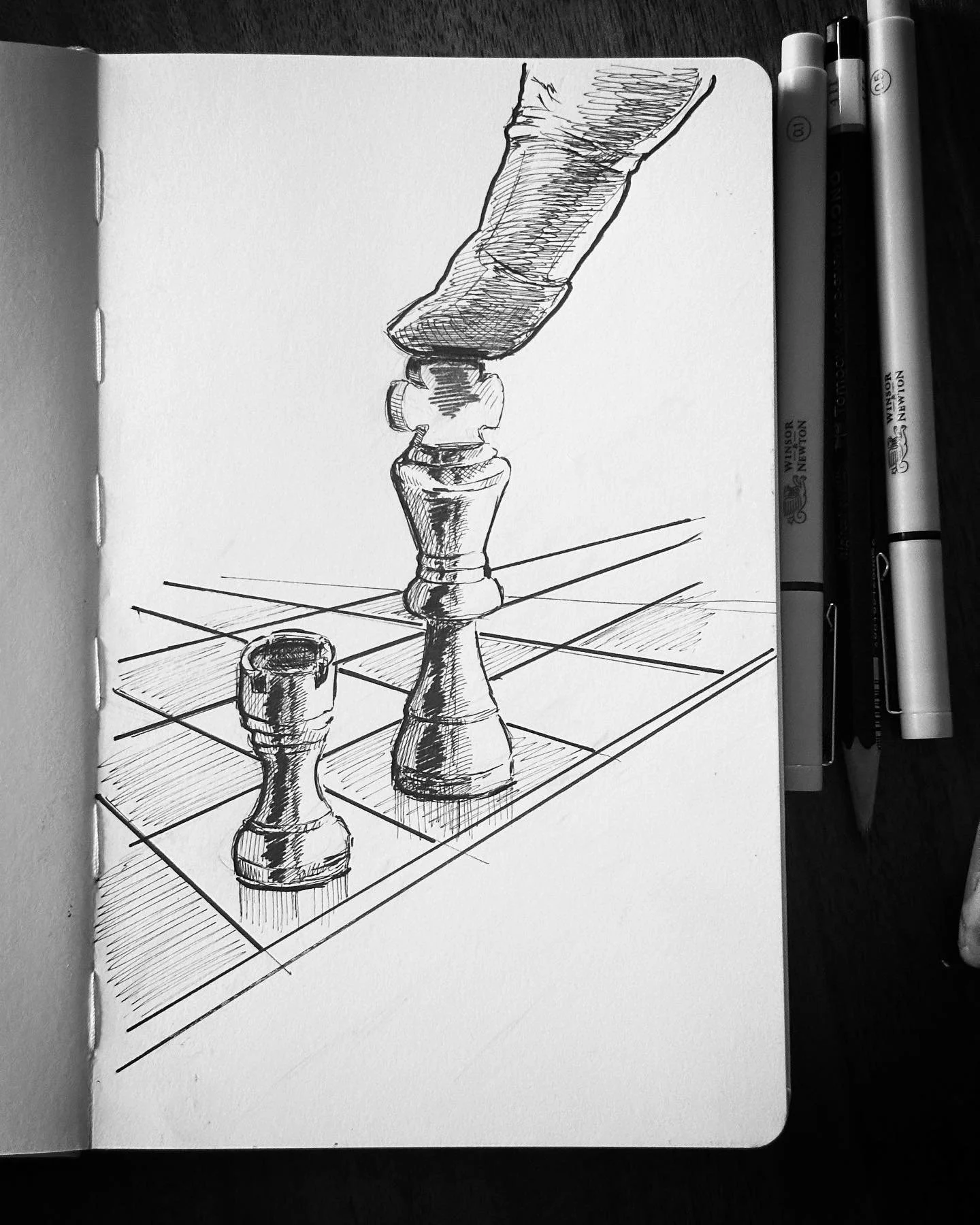 A quick one for #inktober for #castle ♟️
.
. #chess #chessmoves 
.
.
. 
. 
#sketch #ink #ocnyarts #hudsonvalleyart #nyartist #warwickartist #arttobuy #hudsonvalleyartist #customart #art #customgift #blackworknow #inkedartgroup #illustration #inkart #