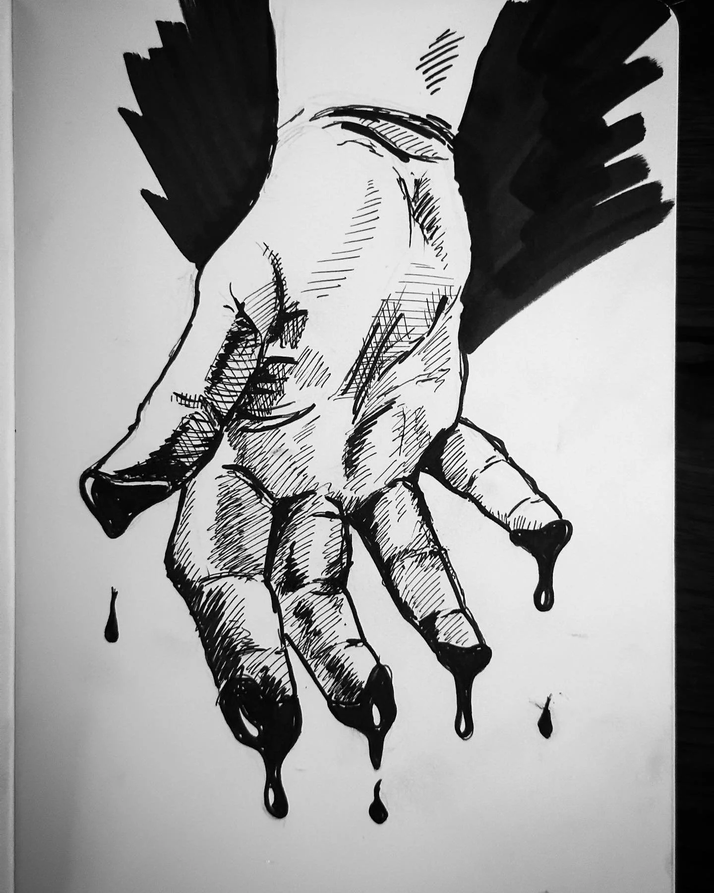 Drip. #inktober #drip
.
.
.
.
. 
. 
#sketch #ink #ocnyarts #hudsonvalleyart #nyartist #warwickartist #arttobuy #hudsonvalleyartist #customart #art #customgift #blackworknow #inkedartgroup #illustration #inkart #illustrationnow #artistsofinstagram #cr
