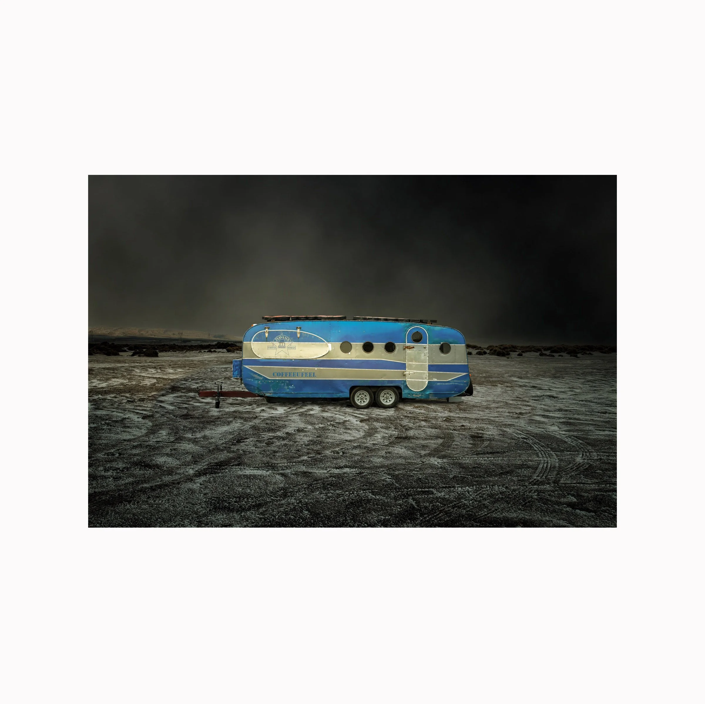 Art Print,  Caravan in Snow, New Zealand,  2025