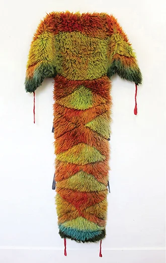   Fulbright Wallace Award Winner  Emma Fitts,  Unknown Cloak , 2018, Hand dyed woollen underlay, 1500 x 1100mm 