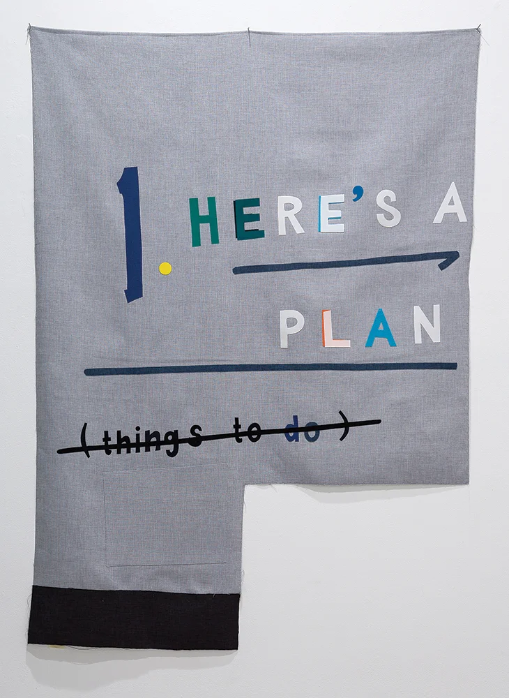   First Runner-up Award Winner  Christina Read,  Here’s A Plan , 2017, Fabric, 170 x 118mm 