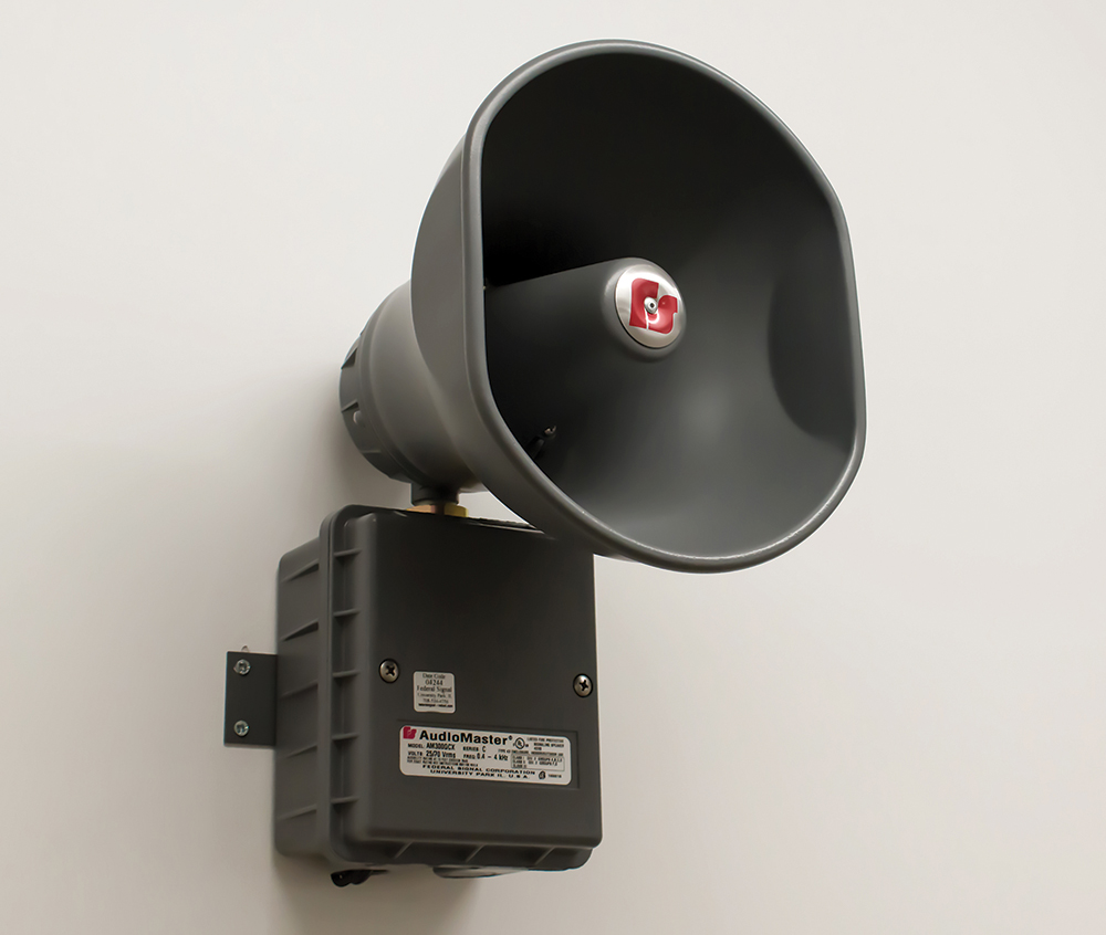   British School at Rome Residency Award Winner  Deborah Rundle,  Chorus , 2017, Mono warehouse speaker, audio (0:37 looped), soundtrack: On Monday_2017, 300 x 260 x 200mm 