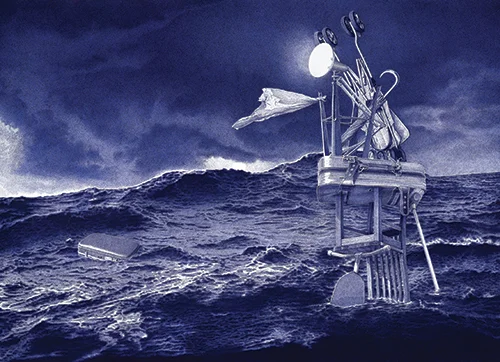   Jury Award Winner  Stephen Ellis,  The Anchor Drags , 2014, Ballpoint pen and correction fluid on paper, 1120 x 1550mm 