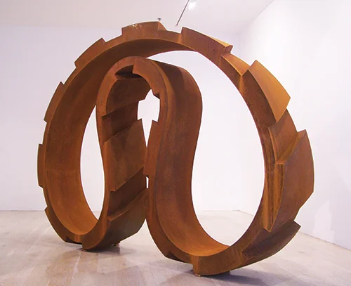   The Wallace Arts Trust Vermont Award Winner  David McCracken,  involute and transmission , 2014, Corten steel, 2000 x 3000 x 500mm 