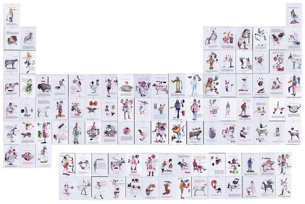   Fullbright-Wallace Arts Trust Award Winner  Mark Braunias,  The Periodic Table,  2009, Mixed media on paper, approx. 2100 x 3800mm 