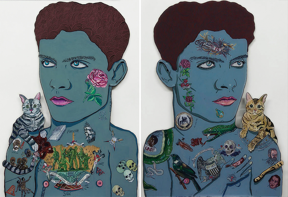   The Wallace Arts Trust Paramount Award Winner  Sam Mitchell,  Janus , 2010, Acrylic on perspex, diptych, each panel: 1055 x 805mm 